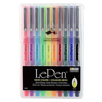 Uchida LePen® 10 Color Pen Set, Neon