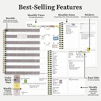 TF Publishing 2024 - 2025 Seersucker Stripe Medium Spiral Planner