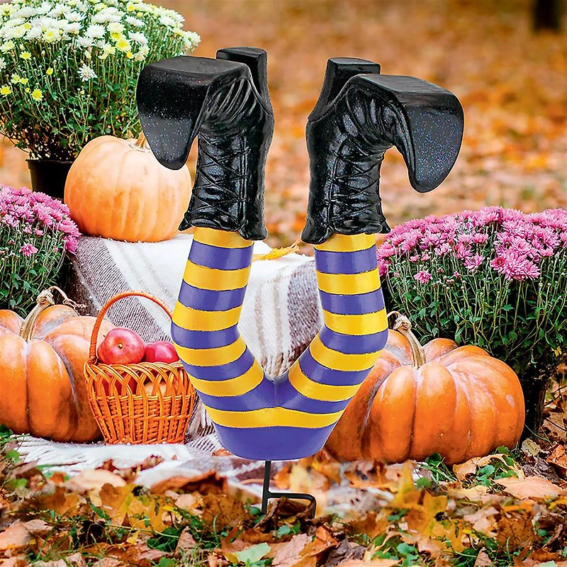 Design Toscano 16.5" Crash Landing Wicked Witch Legs Garden Stake Statue