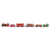 22 Piece Red Battery Operated Lighted & Animated Christmas Train Set with Music & Sound