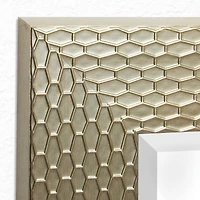 Head West Honeycomb Champagne Silver Beveled Glass Wall Mirror