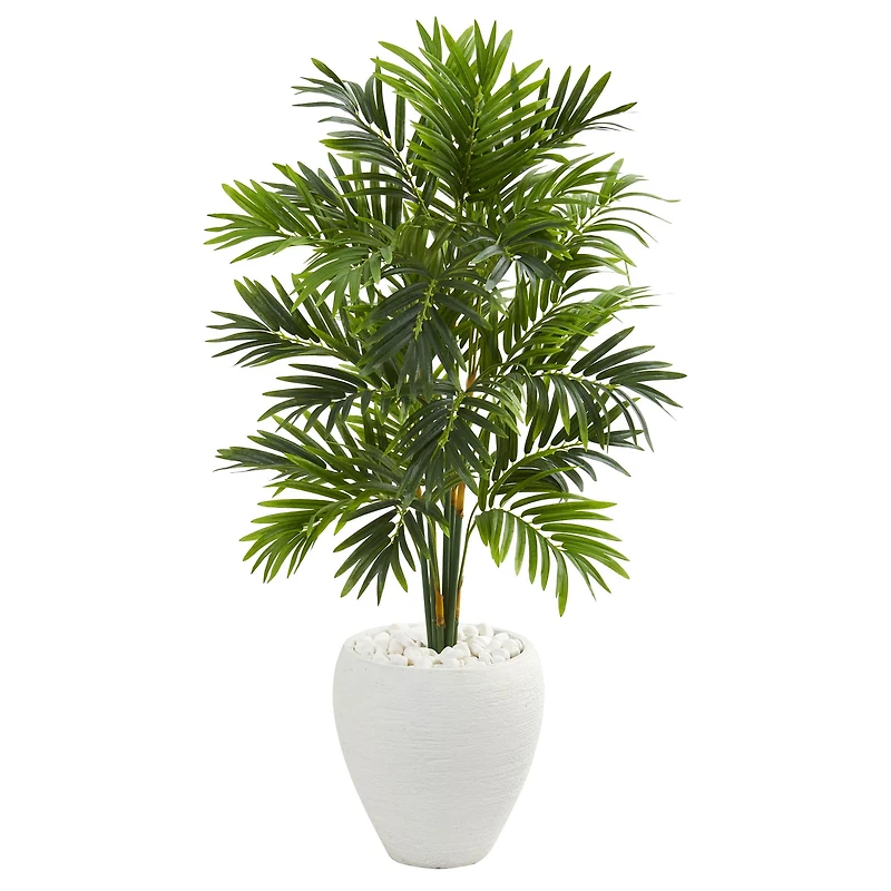 4ft. Areca Artificial Palm Tree in White Planter