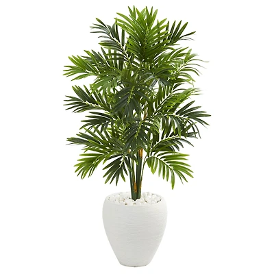 4ft. Areca Artificial Palm Tree in White Planter