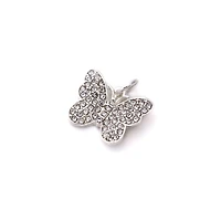 Charmalong™ Silver Plated & Stone Paved Butterfly Charm by Bead Landing™