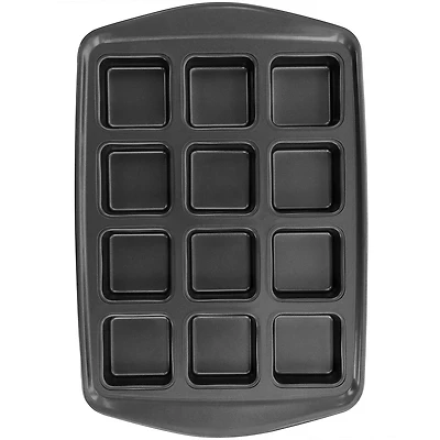 Gibson Baker's Friend Gray 12 Cup Nonstick Steel Brownie Pan