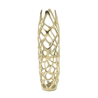 27" Gold Aluminum Contemporary Vase