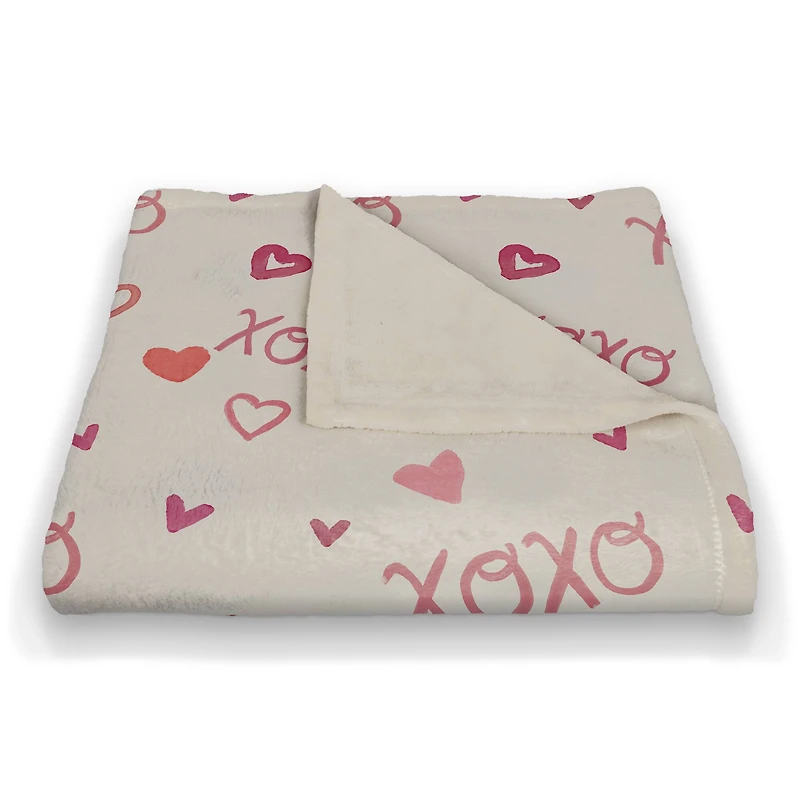 XOXO Pattern 50" x 60" Coral Fleece Blanket