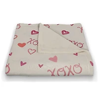 XOXO Pattern 50" x 60" Coral Fleece Blanket