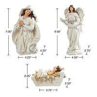 Glitzhome® Ivory Resin Nativity Figurine Set