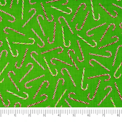 SINGER Christmas Holiday Santa's Candycane Cotton Fabric