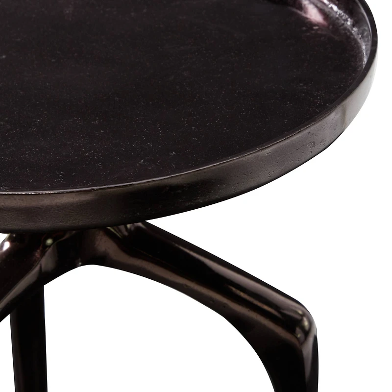 22" Black Aluminum Contemporary Accent Table