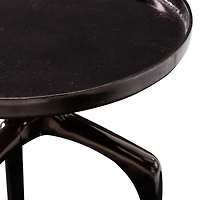 22" Black Aluminum Contemporary Accent Table