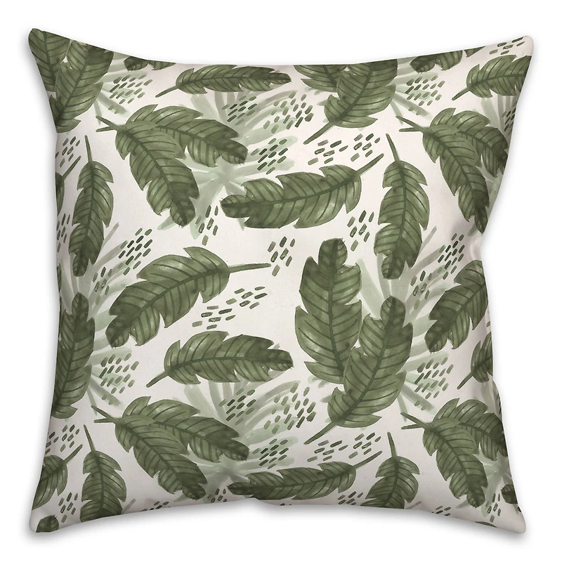 Tropical Leaves Pattern 18" x 18" Throw Pillow