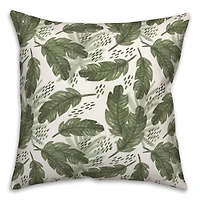 Tropical Leaves Pattern 18" x 18" Throw Pillow