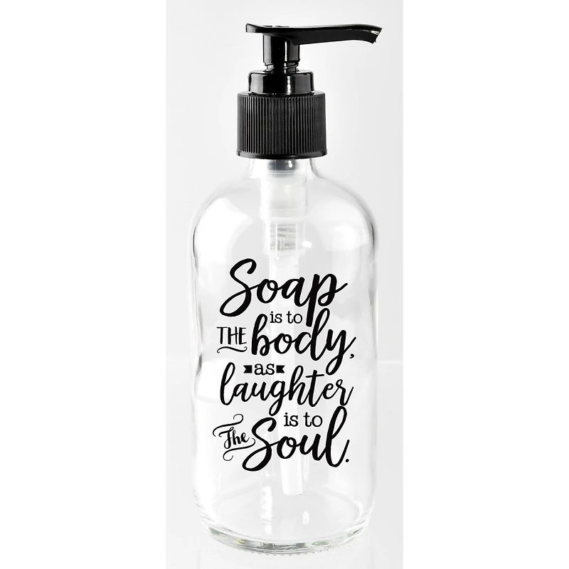 8oz. Soap is to The Body Glass Soap Dispenser