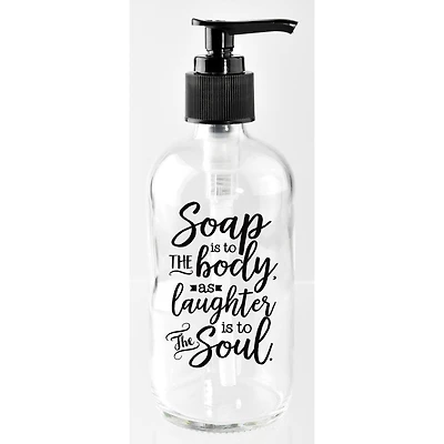 8oz. Soap is to The Body Glass Soap Dispenser