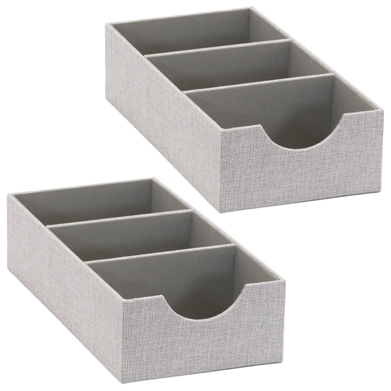 Household Essentials 12" Gray Compartment Organizer Tray, 2ct.