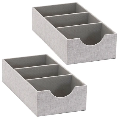 Household Essentials 12" Gray Compartment Organizer Tray, 2ct.