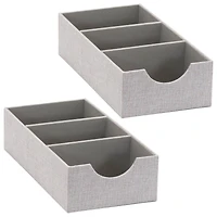Household Essentials 12" Gray Compartment Organizer Tray, 2ct.
