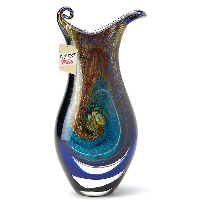 15.5" Galaxy Art Glass Vase