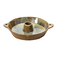 Hello Honey® 10.5" Brown Stoneware Dish with Toothpick Holder