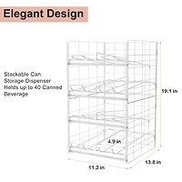 White 12oz. Can Organizer Rack Dispensers