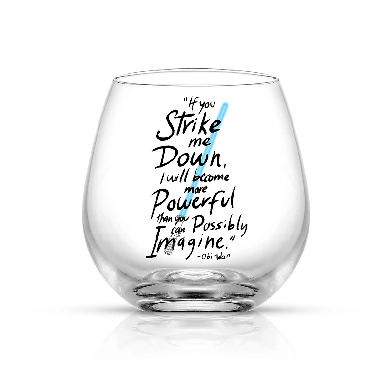 JoyJolt® Star Wars™ 15oz. New Hope Obi-Wan Kenobi Blue Lightsaber Stemless Drinking Glass, 2ct.