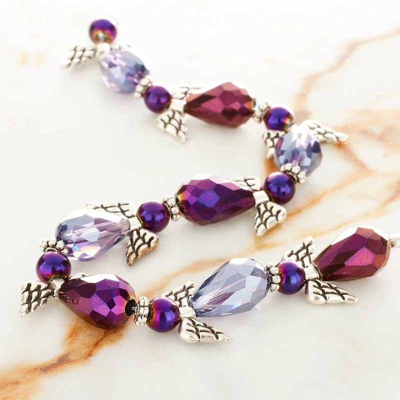 Purple Mix Glass & Metal Angel Beads by Bead Landing™