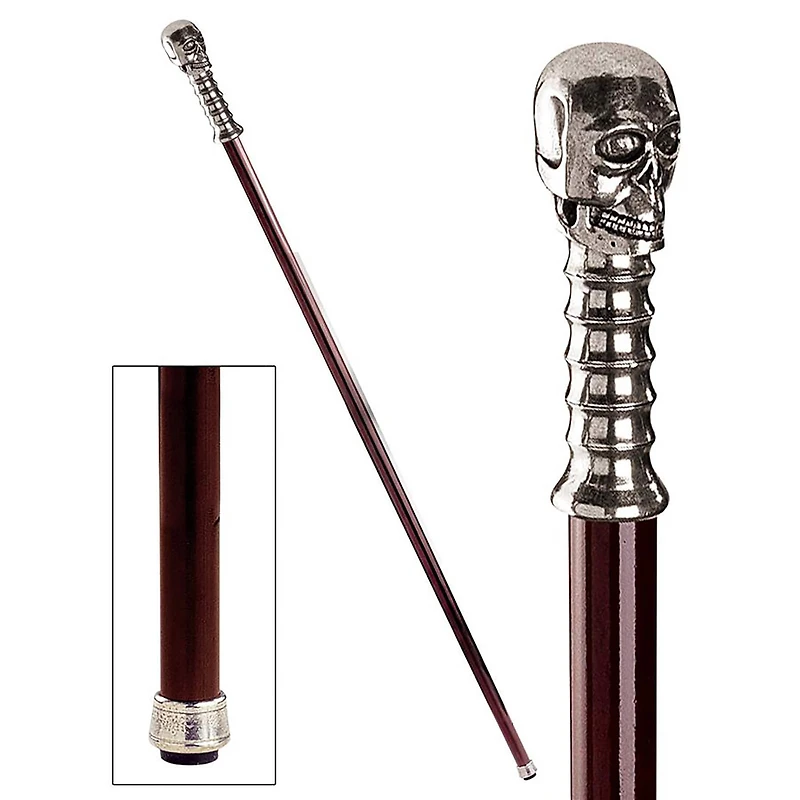 Design Toscano 3ft. The Padrone Collection Alas Poor Yorick Pewter Walking Stick