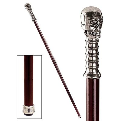 Design Toscano 3ft. The Padrone Collection Alas Poor Yorick Pewter Walking Stick