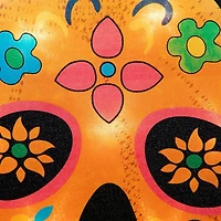 15" Lighted Sugar Skull Pumpkin Halloween Window Silhouette