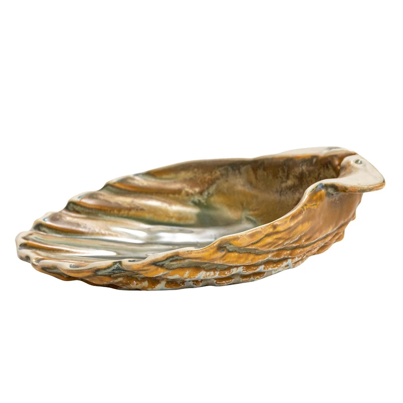 Hello Honey® 6" Sea Shell Dish with Reactive Crackle Glaze, 4ct.