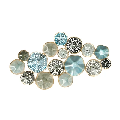 Multi Colored Metal Contemporary Wall Decor, 50" x 25"