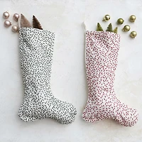 Hello Honey® 20" Green & Red Cotton Kantha Stitch Stocking Décor, 2ct.