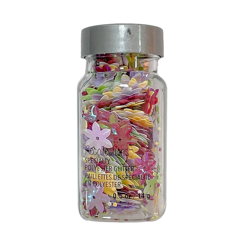 Specialty Polyester Glitter Flower Shapes by Recollections™