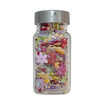 Specialty Polyester Glitter Flower Shapes by Recollections™