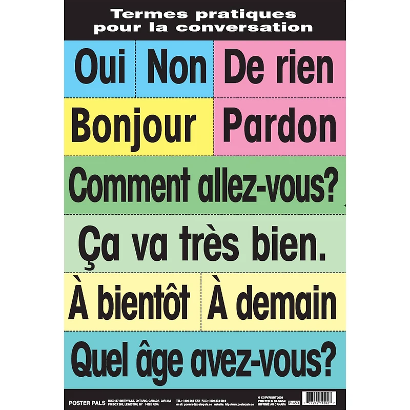 Poster Pals® French High-Frequency Vocabulary Card Set