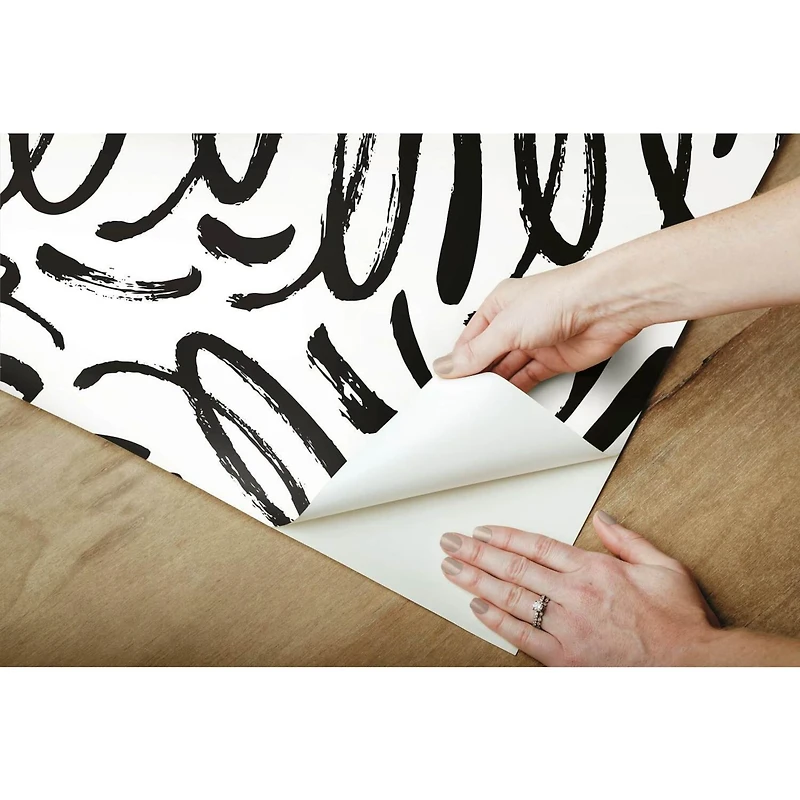 RoomMates Curly Strokes Peel & Stick Wallpaper