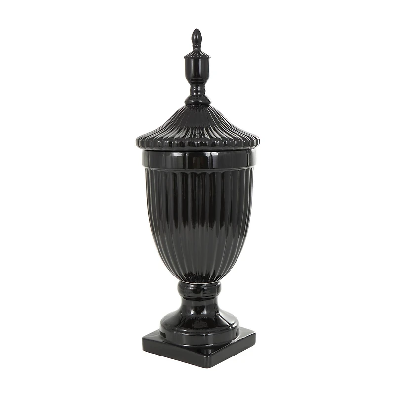 Black Ceramic Decorative Jar