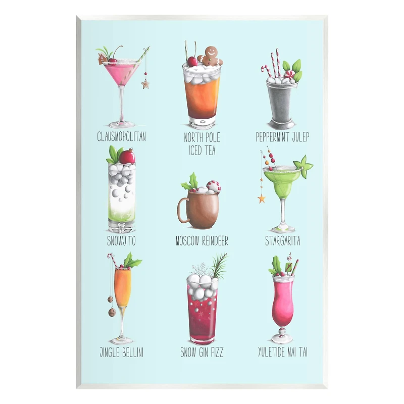 Stupell Industries Christmas Cocktails Seasonal Menu Wall Plaque Art