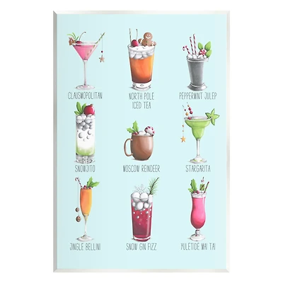 Stupell Industries Christmas Cocktails Seasonal Menu Wall Plaque Art