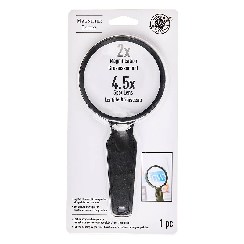 2x to 4.5x Bifocal Lens Hand Magnifier by Loops & Threads®