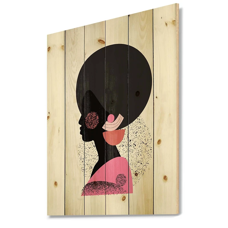 Designart - Ethnic Geometric Silhouette of Afro American I