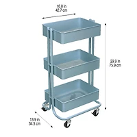 Lexington 3-Tier Rolling Cart by Simply Tidy