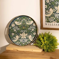 13.5" Blue and Green Round William Morris Tray