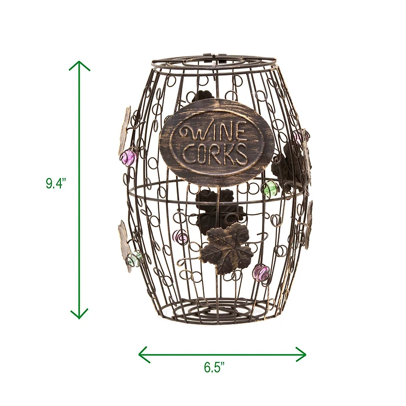 Mind Reader Bronze Wine Barrel Cork Holder