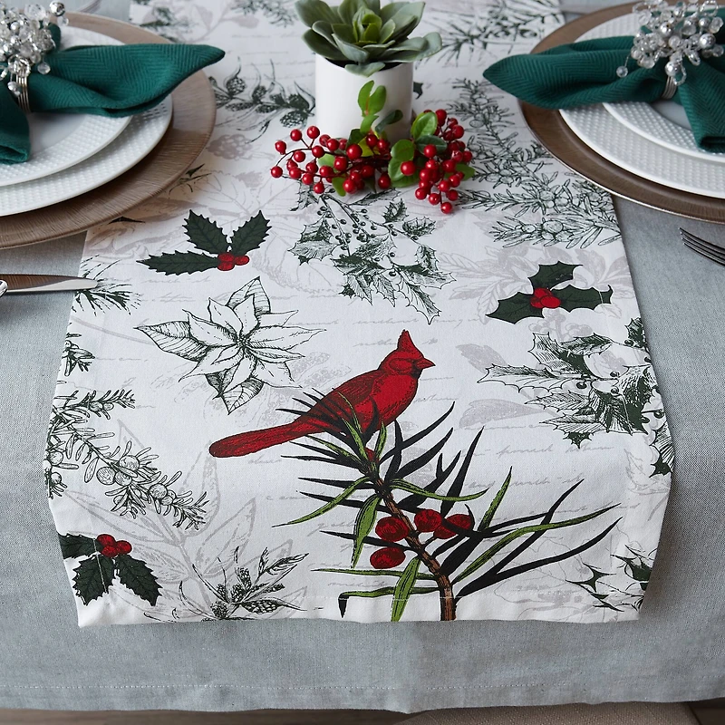 DII® 72'' Holiday Botanical Printed Table Runner