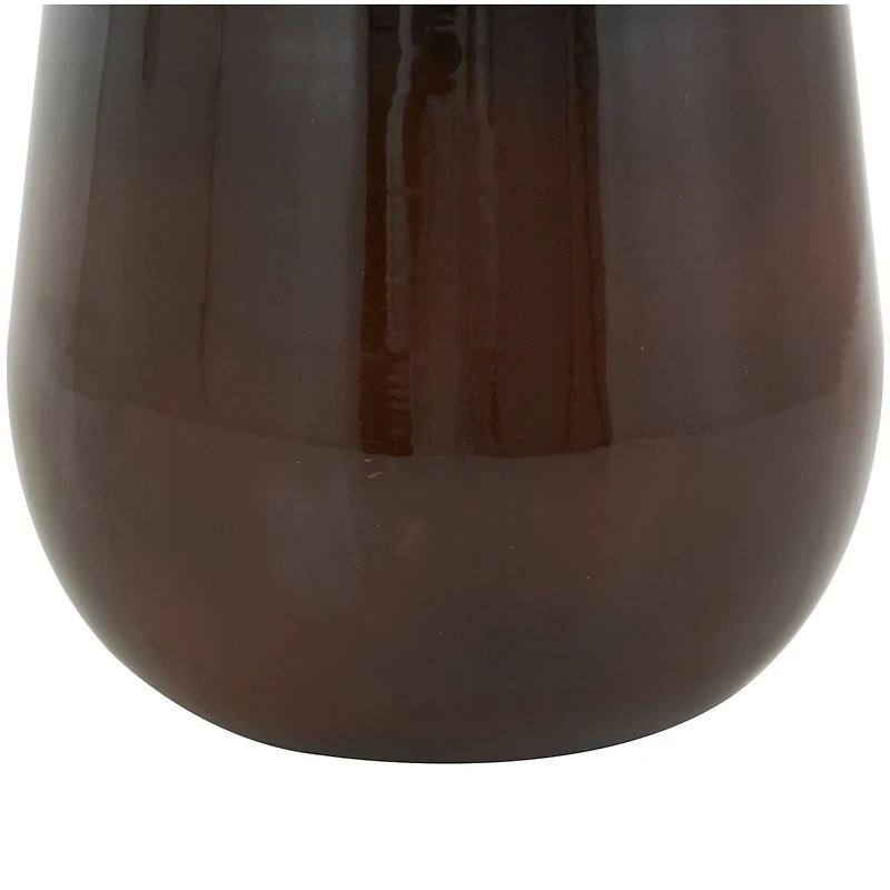 12" Blue Metal Ombre Vase with Brown Accents