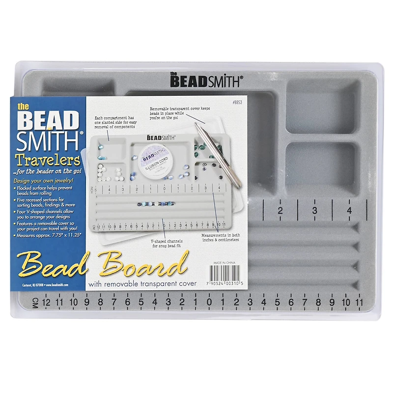 The Beadsmith® Travelers Bead Board With Lid, 7.75" x 11.25"
