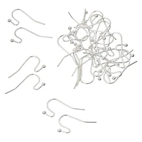12 Packs: 30 ct. (360 total) Silver Earring Fish Hooks with Bend by Bead Landing™